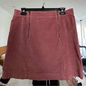 Pink velveteen madewell a line mini skirt